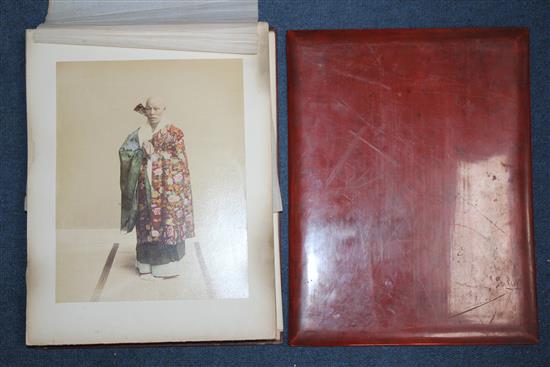 An early 20th century Japanese photograph album, 14 x 10.75in.